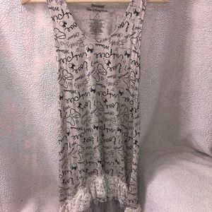 A Minnie Mouse dress with lace on the bottom